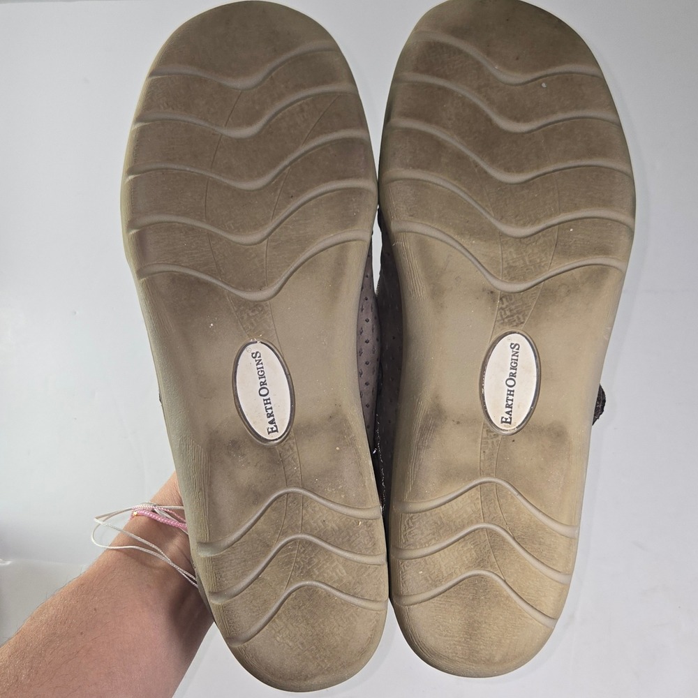 Earth Origins‎ tiffany Comfort Mary Jane Flats Taupe Perforated Leather Size 9 - Picture 6 of 9